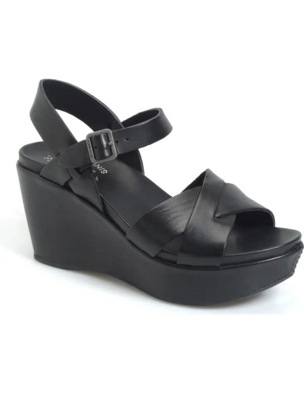 Kork Ease Ava 2.0 Platform Wedge Sandal, 11, Black Leather